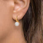 Orecchini Oro giallo 375/9K Perla coltivata d'acqua dolce, 2 Perla, 8 mm