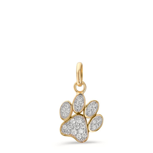Ciondolo Oro giallo 375/9K Zirconia Zampa Ø9.5 mm