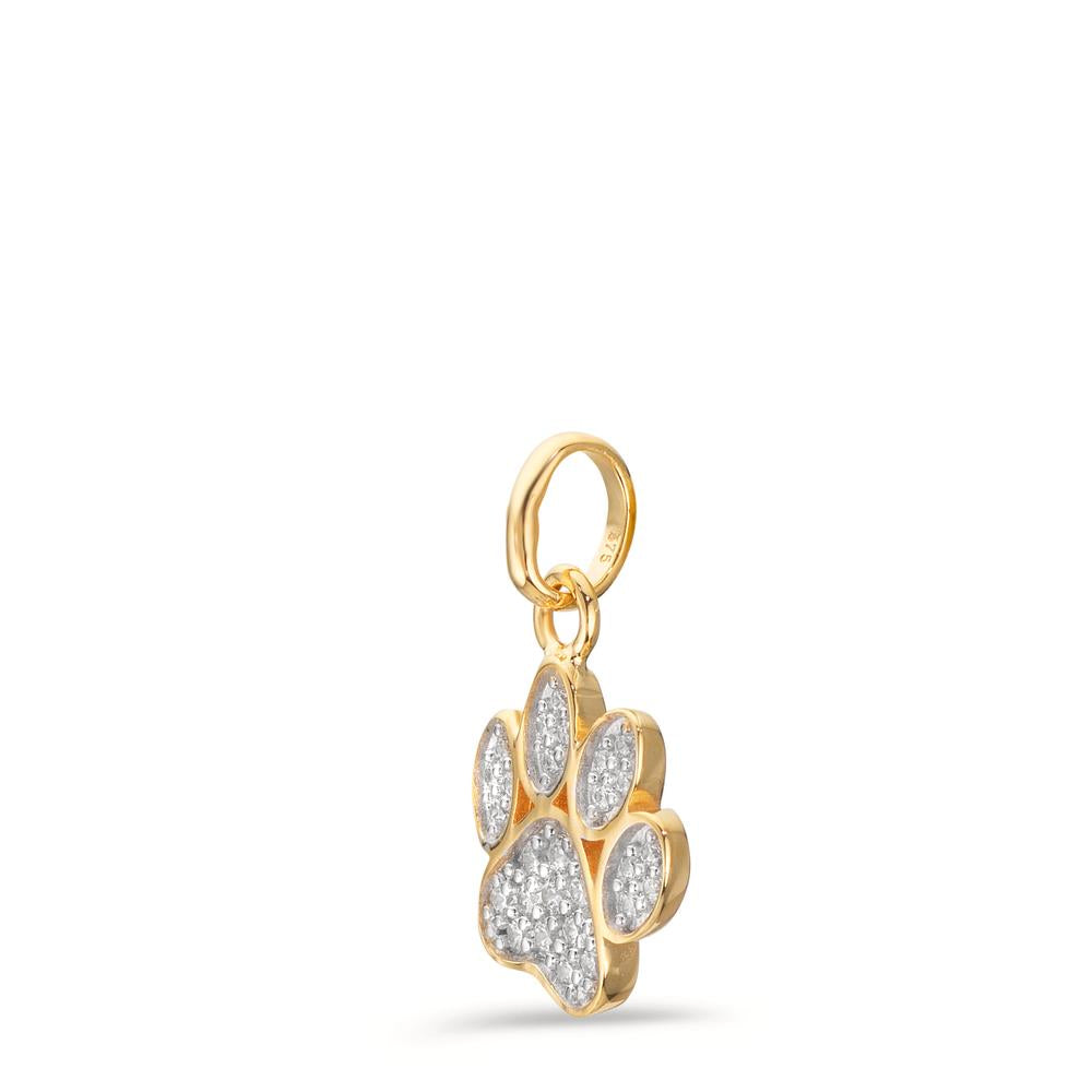 Ciondolo Oro giallo 375/9K Zirconia Zampa Ø9.5 mm