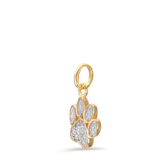 Ciondolo Oro giallo 375/9K Zirconia Zampa Ø9.5 mm