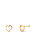 Orecchini a bottone Oro giallo 375/9K Zirconia rosa Cuore Ø6.5 mm