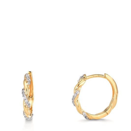 Orecchini circolari Oro giallo 375/9K Zirconia 30 pietra
