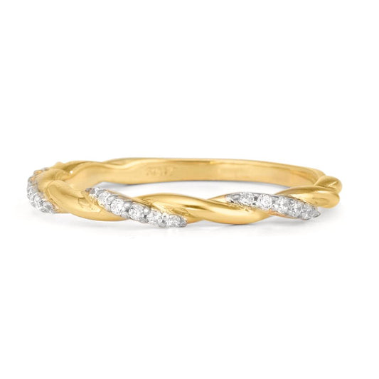 Anello Oro giallo 375/9K Zirconia 18 pietra