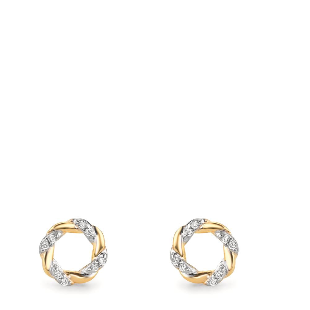 Orecchini a bottone Oro giallo 375/9K Zirconia 16 pietra Ø6.5 mm