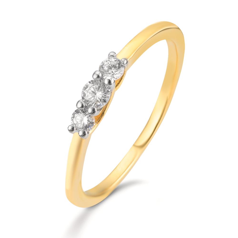 Anello Oro giallo 375/9K Zirconia 3 pietra