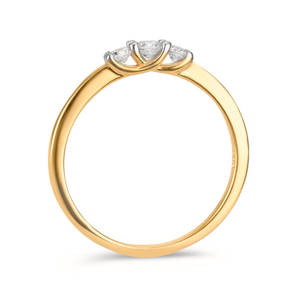 Anello Oro giallo 375/9K Zirconia 3 pietra