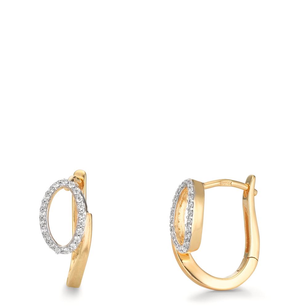 Orecchini circolari Oro giallo 375/9K Zirconia