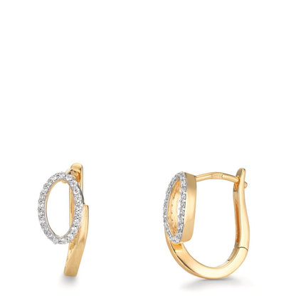 Orecchini circolari Oro giallo 375/9K Zirconia