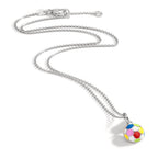 Catena con ciondolo Argento rodiato Calcio 36-38 cm
