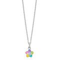 Catena con ciondolo Argento Zirconia rodiato Fiore 36-38 cm