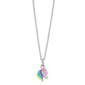 Catena con ciondolo Argento Zirconia rodiato Cavallo 36-38 cm