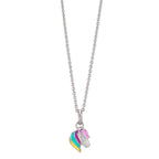 Catena con ciondolo Argento Zirconia rodiato Cavallo 36-38 cm