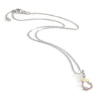 Catena con ciondolo Argento Zirconia rodiato Cuore 36-38 cm