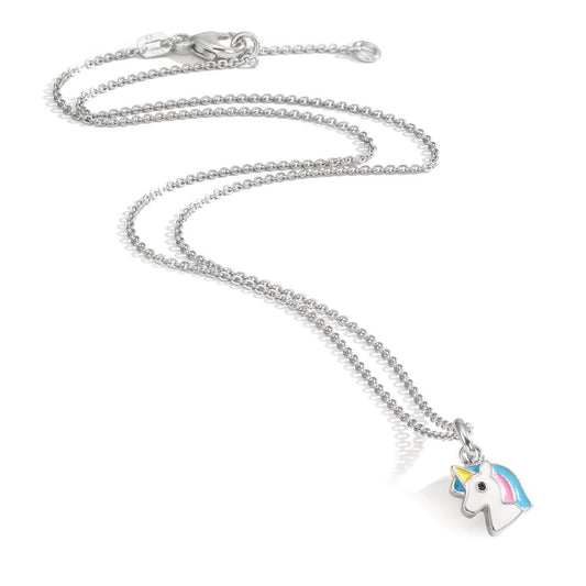 Catena con ciondolo Argento rodiato Unicorno 36-38 cm