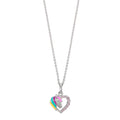 Catena con ciondolo Argento Zirconia rosa rodiato Cavallo 36-38 cm