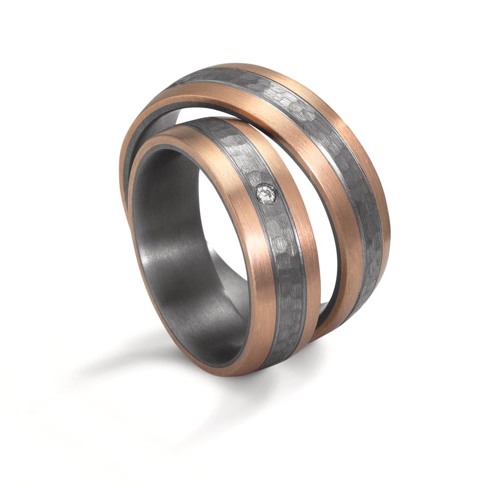 Anello del partner 999 Tantalio, Oro rosa 585/14 kt
