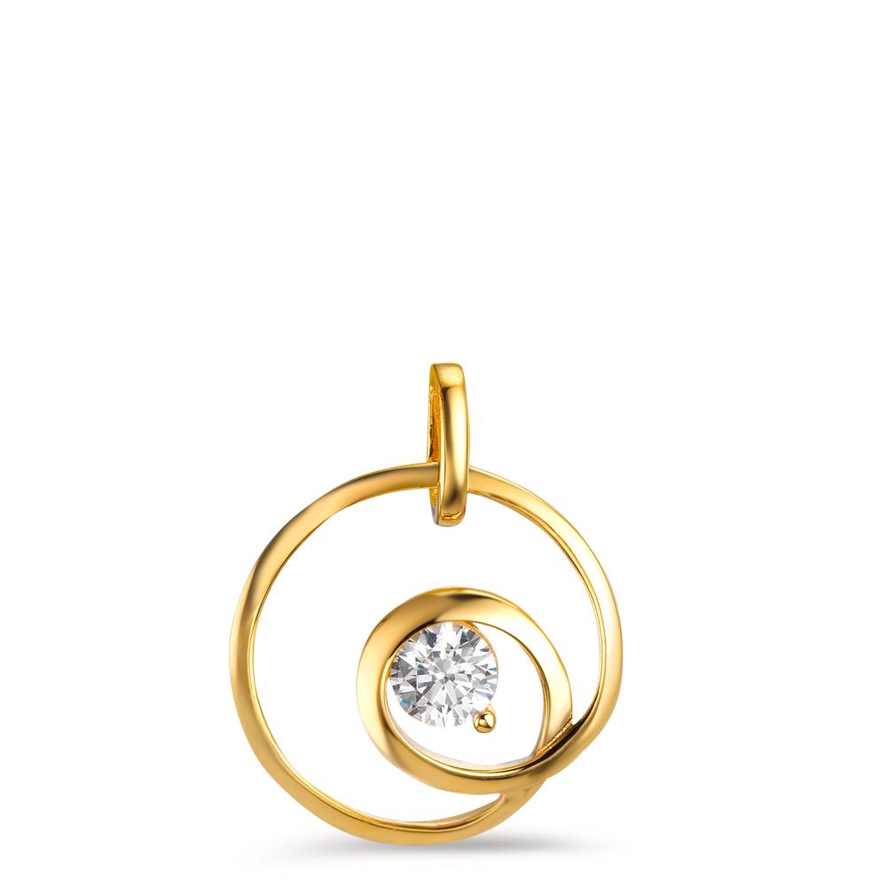 Ciondolo Argento Zirconia dorato Ø14.5 mm