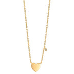 Collana Argento Zirconia bianco giallo dorato Cuore 42-47 cm