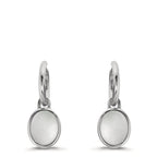 Orecchini a cerchio con pendente Argento Madreperla bianco, 2 Perla 9-9.5 mm Ø14 mm