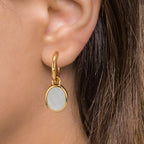 Orecchini a cerchio con pendente Argento giallo dorato Madreperla bianco, 2 Perla 9-9.5 mm Ø14 mm