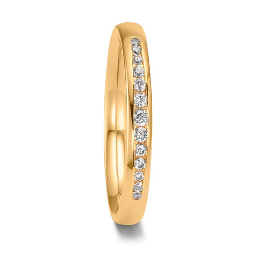 Anello del partner Oro giallo 750/18 carati Diamante 0.132 ct, 13 pietra, tw-vsi