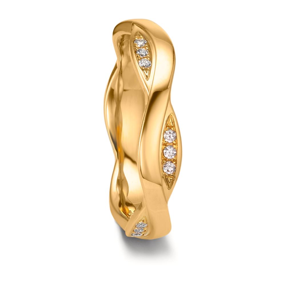 Anello del partner Oro giallo 750/18 carati Diamante 0.09 ct, 18 pietra, tw-vsi