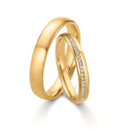 Anello del partner Oro giallo 750/18 carati Diamante 0.095 ct, w-si