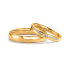 Anello del partner Oro giallo 750/18 carati Diamante 0.095 ct, w-si