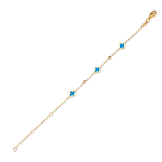 Bracciale Oro giallo 375/9K laccato Fiore 12-16 cm