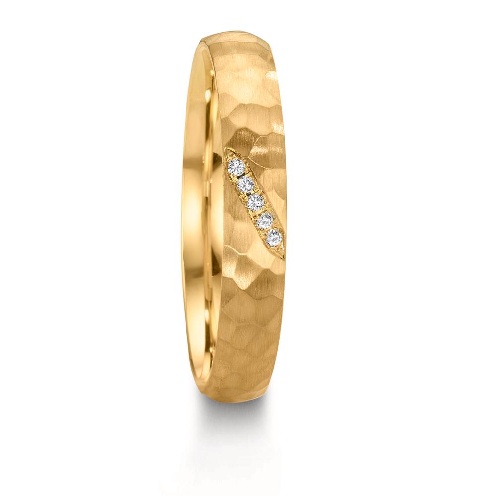 Anello del partner Oro giallo 750/18 carati Diamante 0.02 ct, 4 pietra, w-si