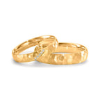 Anello del partner Oro giallo 750/18 carati Diamante 0.02 ct, 4 pietra, w-si