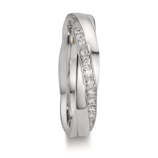 Anello del partner Oro bianco 750/18 carati Diamante 0.097 ct, 11 pietra, w-si