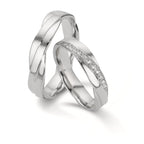Anello del partner Oro bianco 750/18 carati Diamante 0.097 ct, 11 pietra, w-si