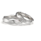 Anello del partner Oro bianco 750/18 carati Diamante 0.097 ct, 11 pietra, w-si