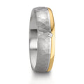 Anello del partner Argento, Oro rosa 585/14 kt Diamante 0.015 ct, w-si bicolore
