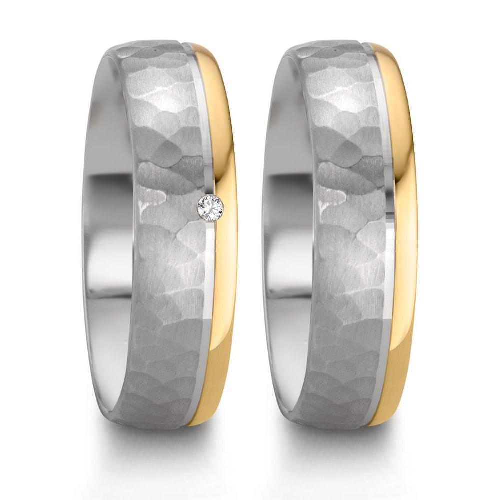 Anello del partner Argento, Oro rosa 585/14 kt bicolore