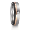 Anello del partner Acciaio inossidabile, Oro rosso 375/9K Diamante 0.02 ct, w-si
