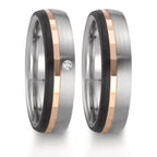 Anello del partner Acciaio inossidabile, Oro rosso 375/9K