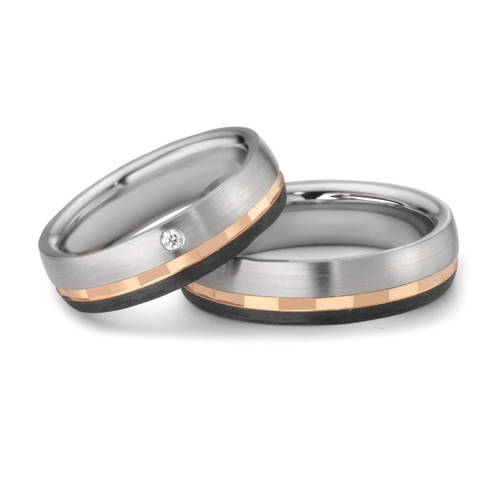Anello del partner Acciaio inossidabile, Oro rosso 375/9K