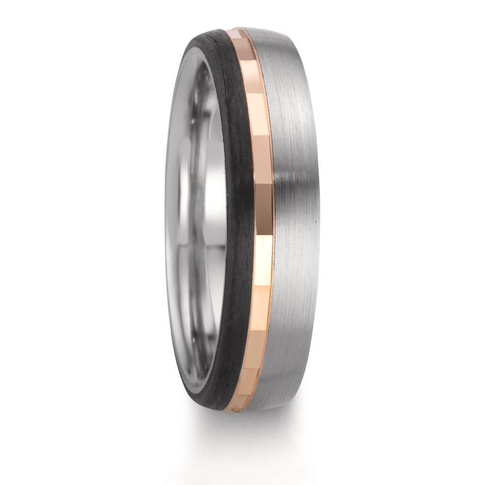 Anello del partner Acciaio inossidabile, Oro rosso 375/9K