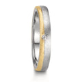 Anello del partner Acciaio inossidabile, Oro giallo 375/9K Diamante 0.015 ct, w-si