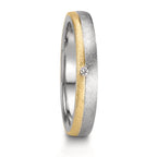 Anello del partner Acciaio inossidabile, Oro giallo 375/9K Diamante 0.015 ct, w-si