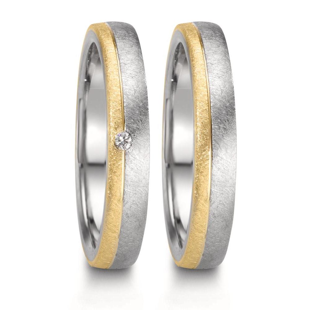 Anello del partner Acciaio inossidabile, Oro giallo 375/9K
