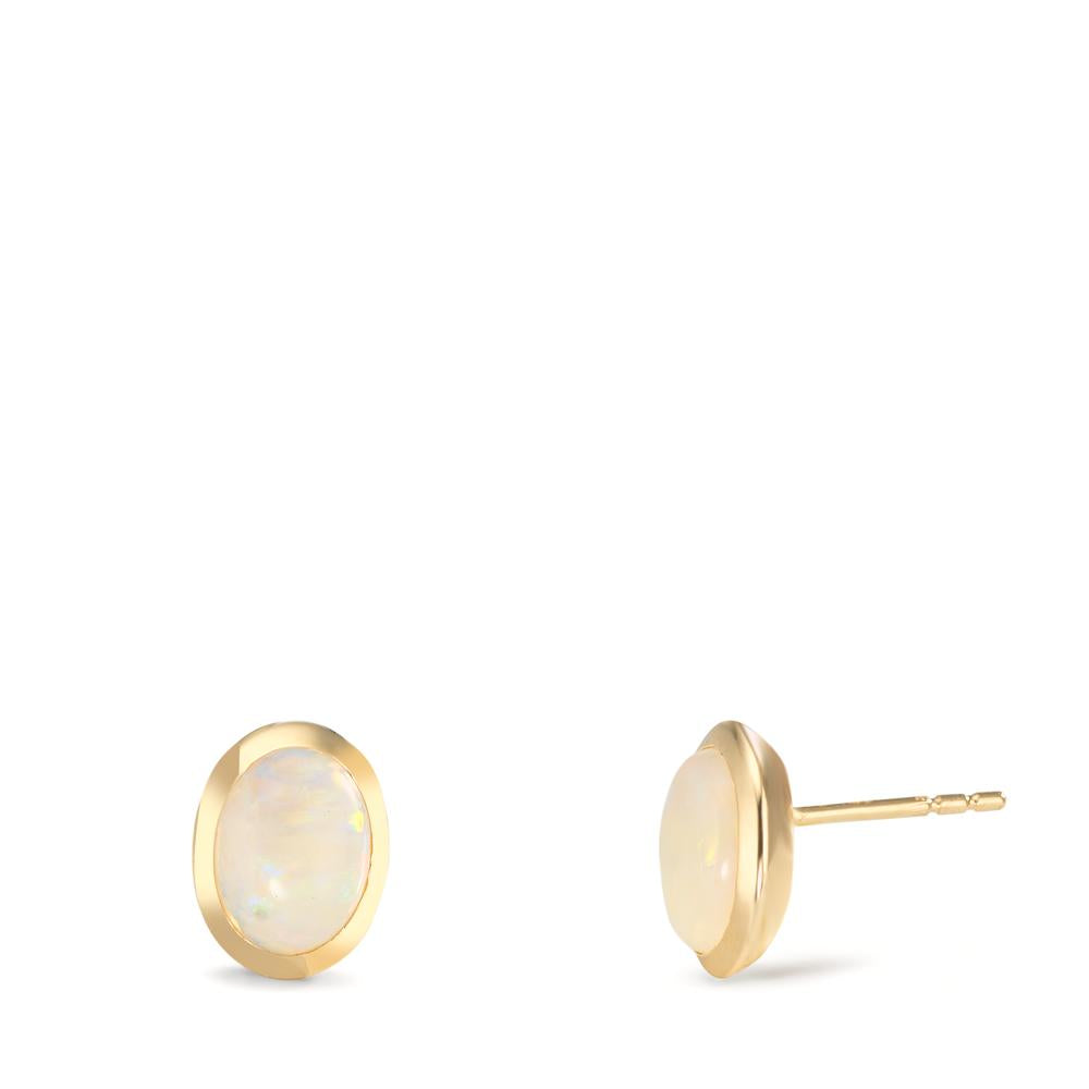 Orecchini a bottone Oro giallo 375/9K Opale 2 pietra