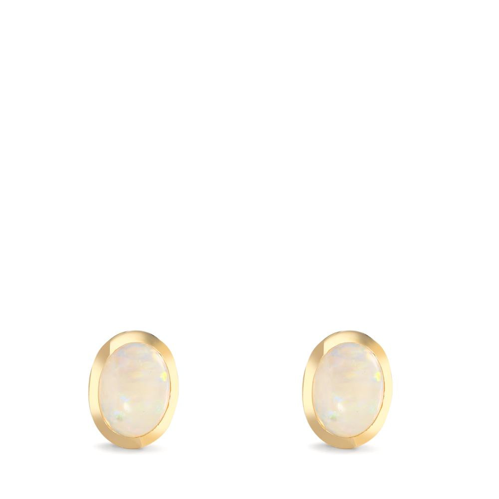 Orecchini a bottone Oro giallo 375/9K Opale 2 pietra