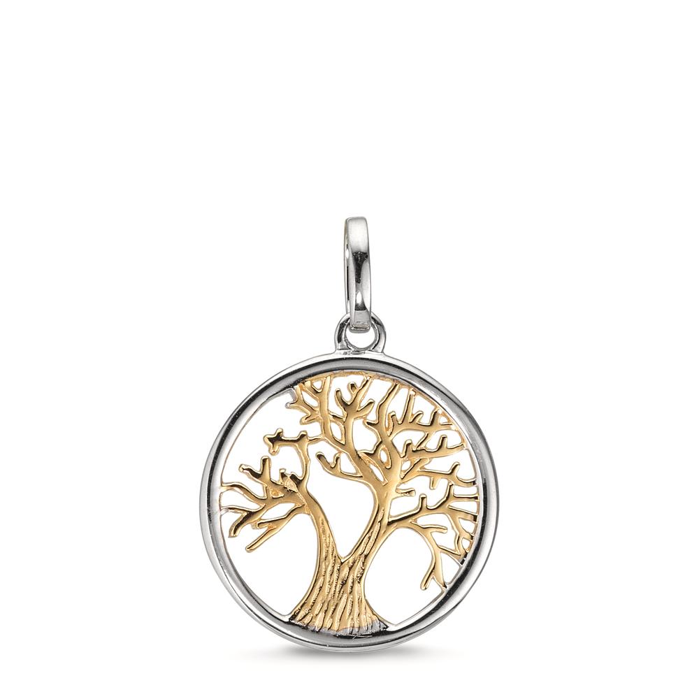 Ciondolo Oro giallo 375/9K, Oro bianco 375/9K Albero della vita Ø14 mm