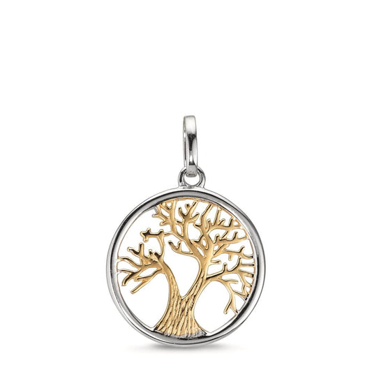 Ciondolo Oro giallo 375/9K, Oro bianco 375/9K Albero della vita Ø14 mm