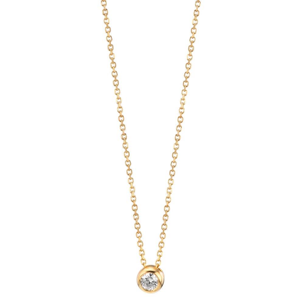 Collana Oro giallo 750/18 carati Diamante 0.05 ct, w-si 42-45 cm