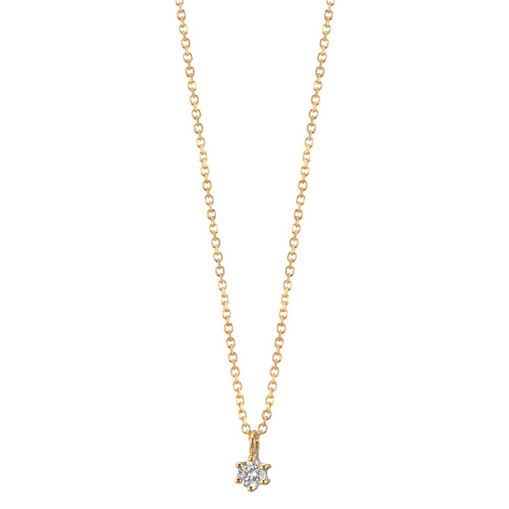 Collana Oro giallo 750/18 carati Diamante 0.05 ct, w-si 42-45 cm