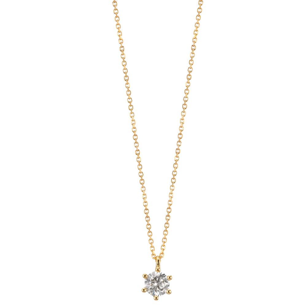 Collana Oro giallo 750/18 carati Diamante 0.25 ct, w-si 42-45 cm